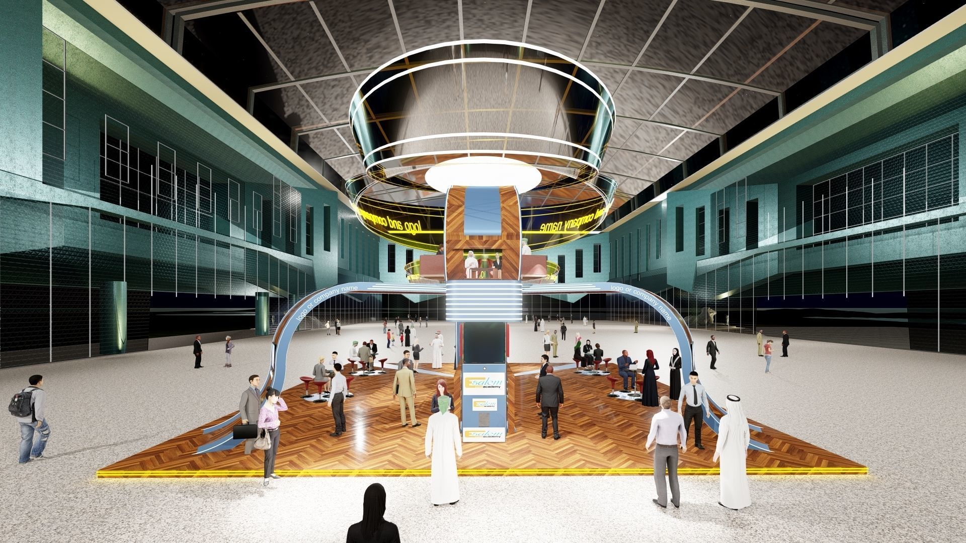 Custom Exhibition Booth 7 3D model_13