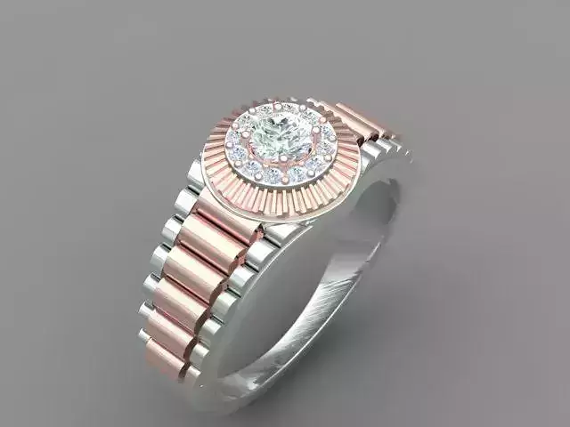 Diamond Men Ring with Watch strap
