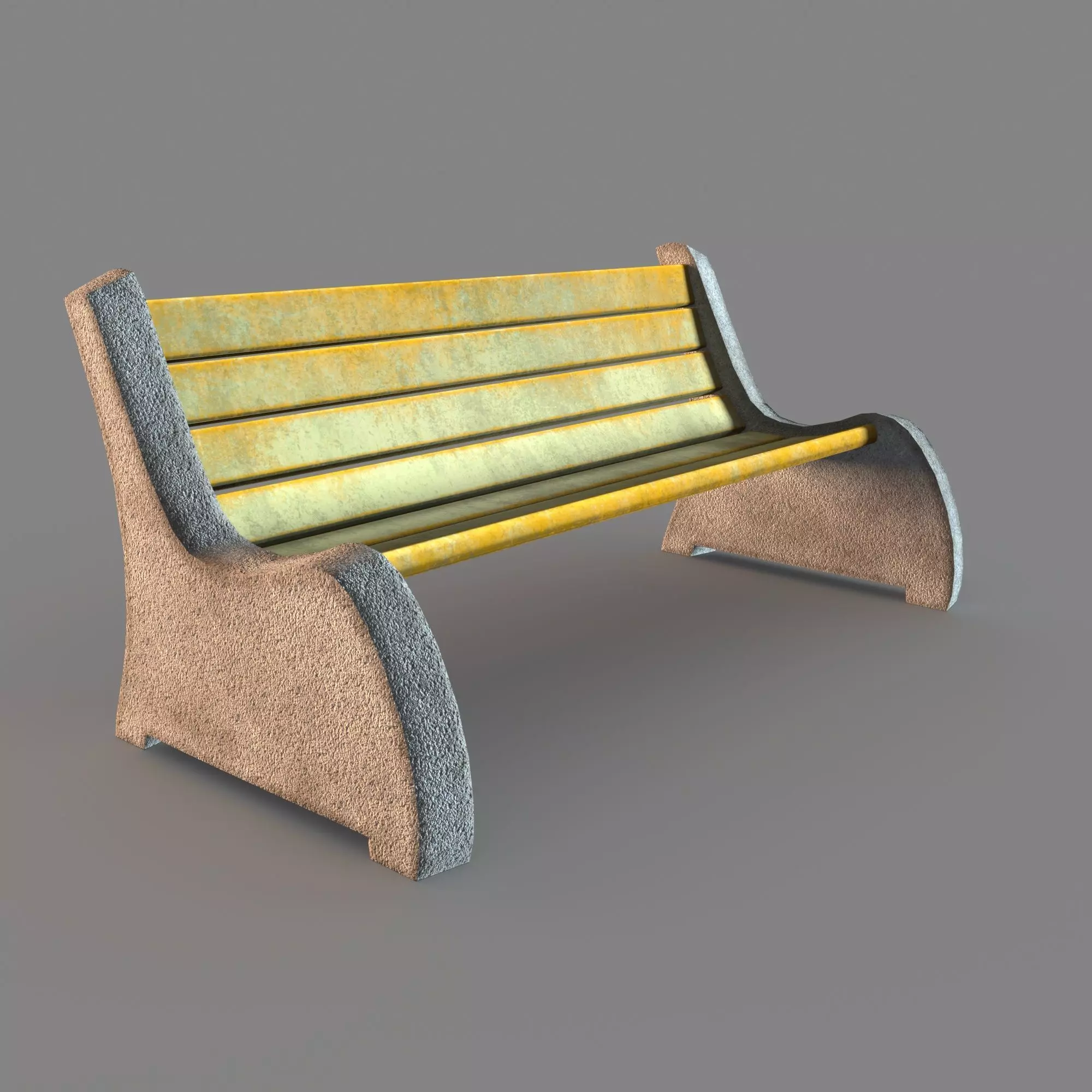 Park Bench Game Asset Free low-poly 3D model