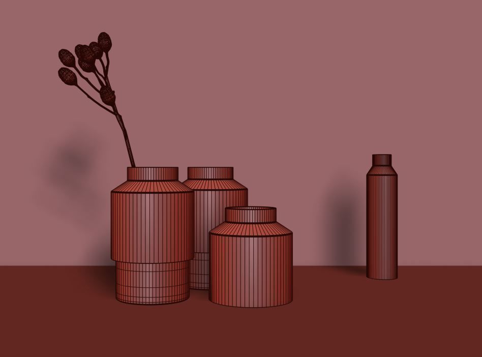 Concrete Vases 3D model_6