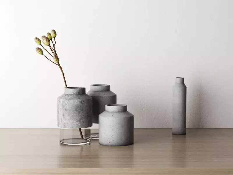 Concrete Vases 3D model_0