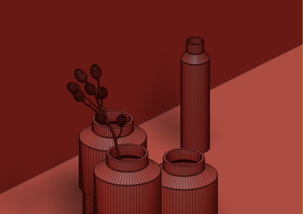 Concrete Vases 3D model_7