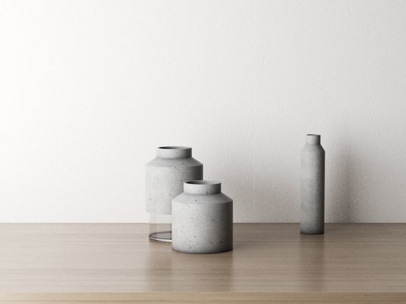 Concrete Vases 3D model_4