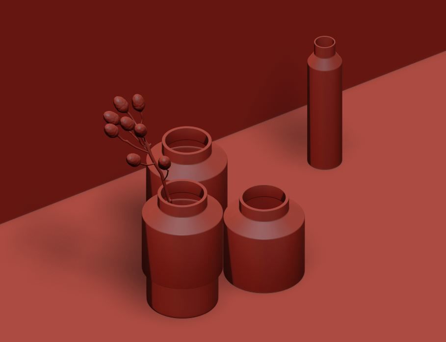 Concrete Vases 3D model_9