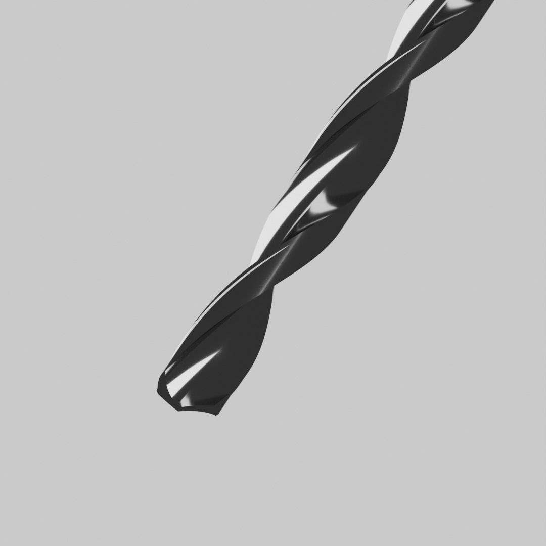 Orthopedic Drill Bit 4mm Diameter 3D model_2