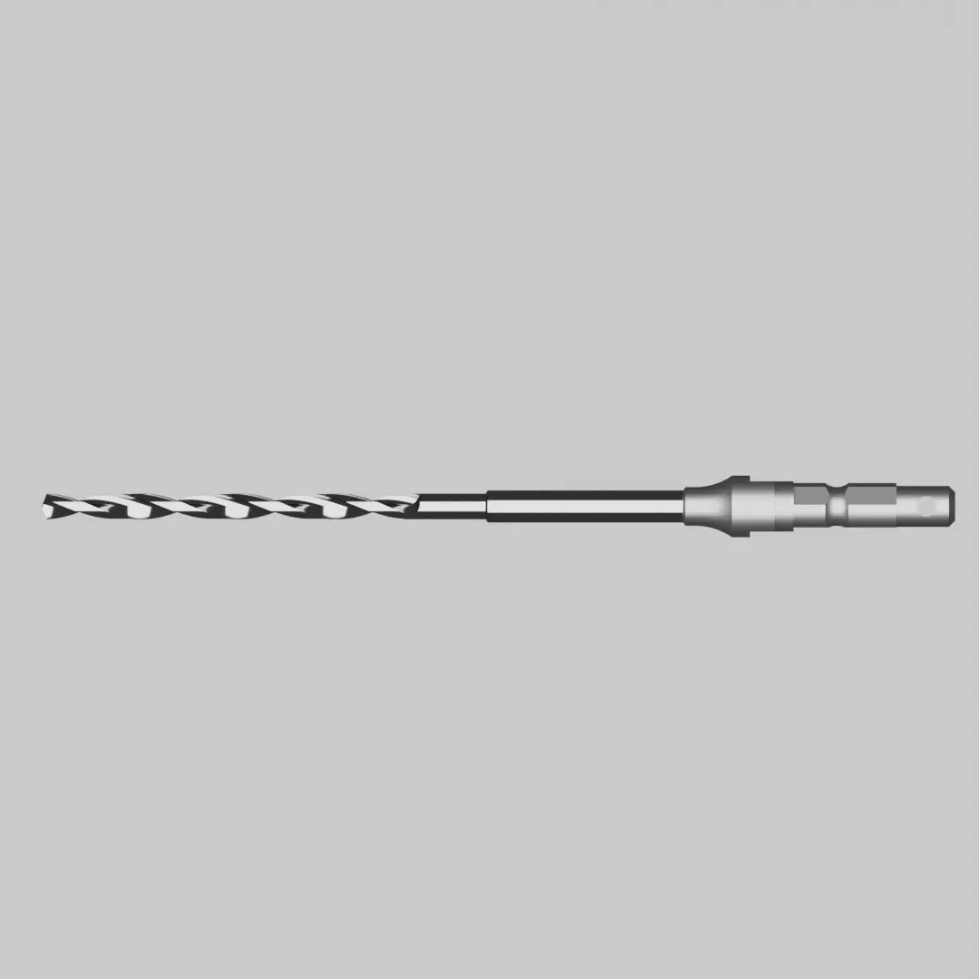 Orthopedic Drill Bit 4mm Diameter 3D model_0