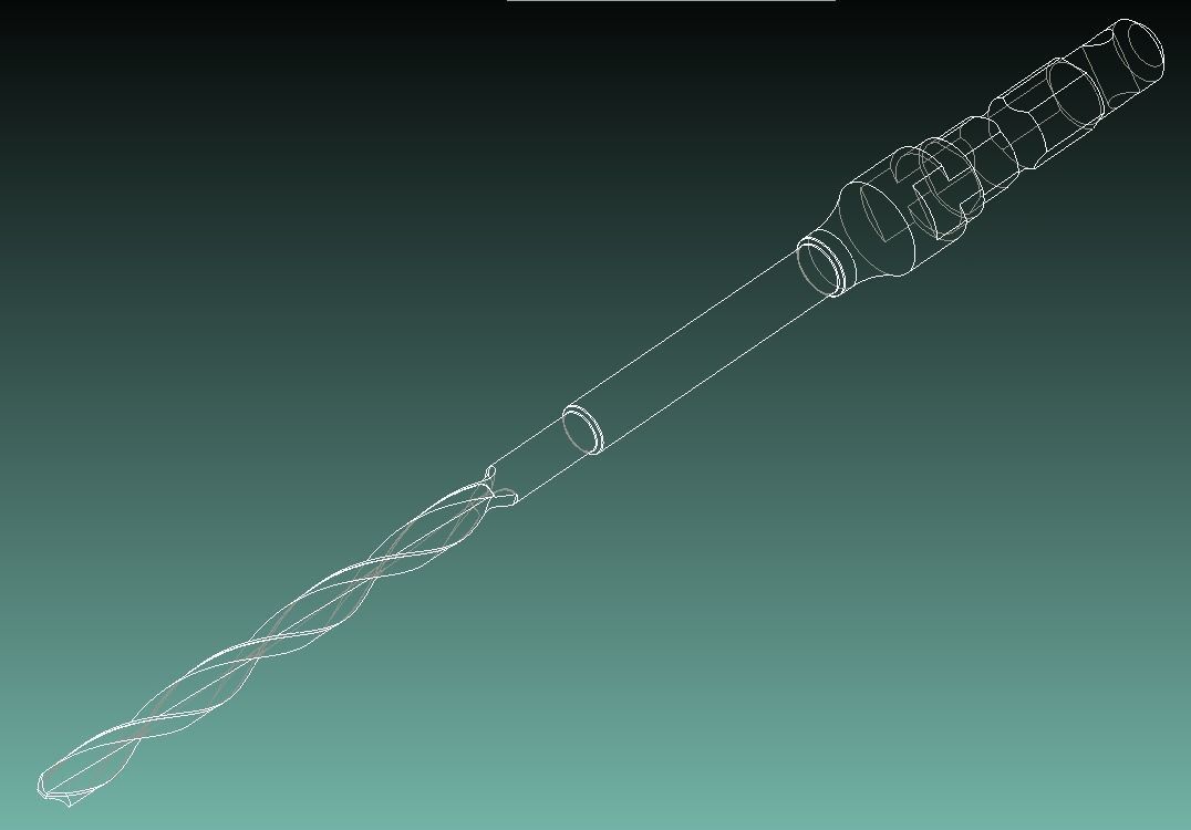 Orthopedic Drill Bit 4mm Diameter 3D model_7
