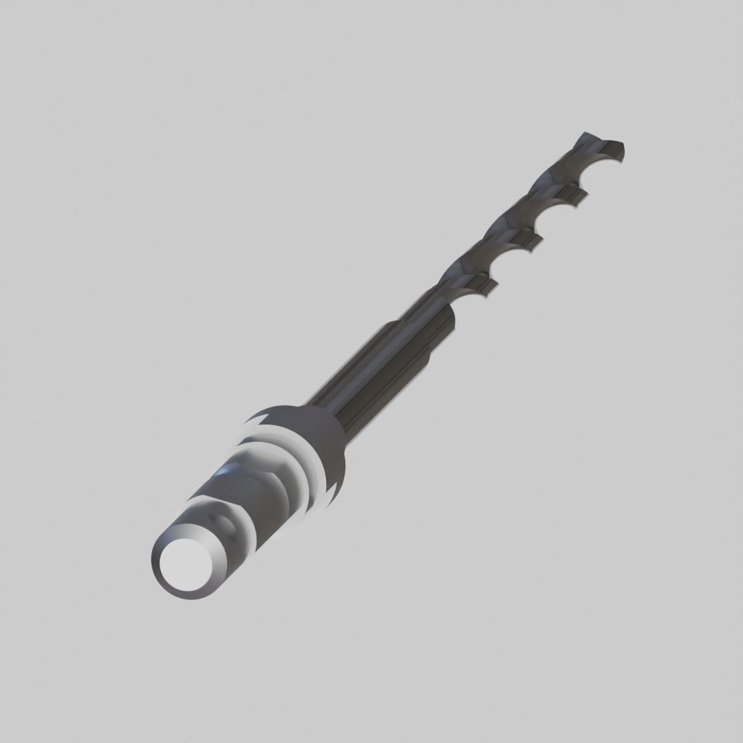 Orthopedic Drill Bit 4mm Diameter 3D model_4