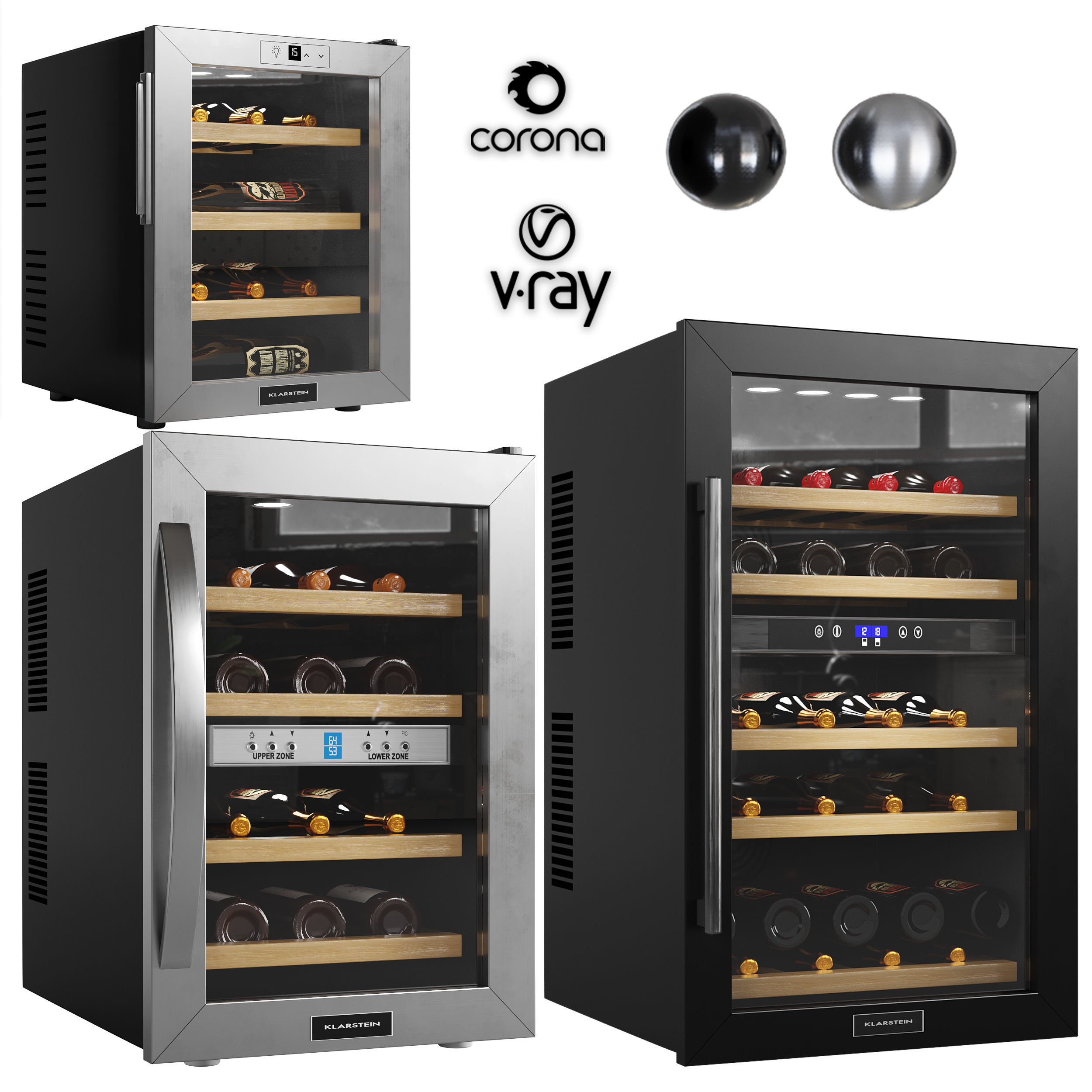 klarstein wine coolers Low-poly 3D model_1
