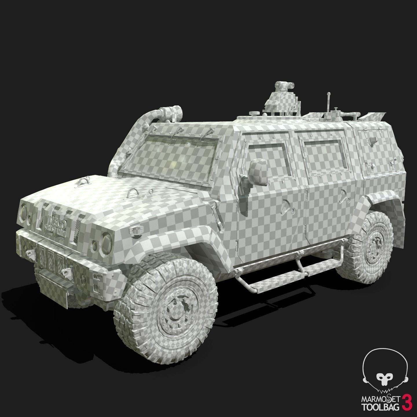 IVECO CRISTANINI 4X4 Low-poly 3D model_35