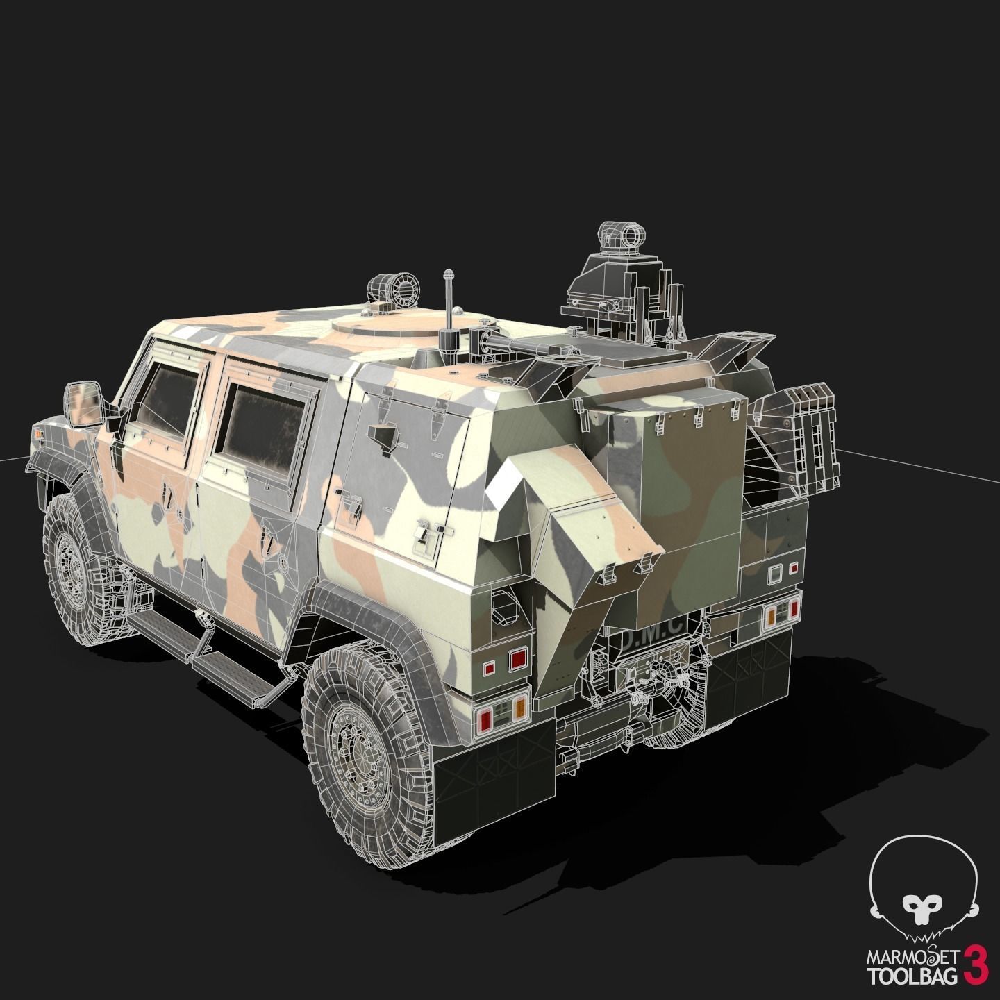 IVECO CRISTANINI 4X4 Low-poly 3D model_27