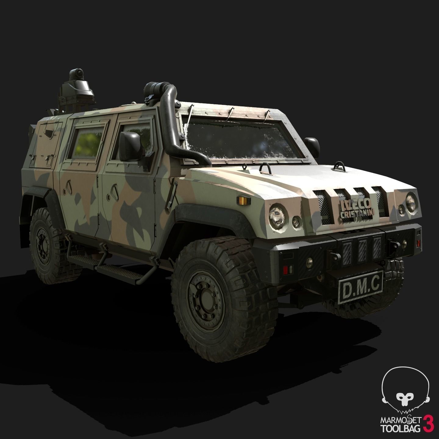 IVECO CRISTANINI 4X4 Low-poly 3D model_30