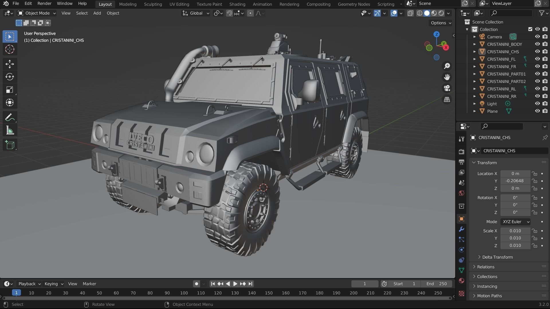 IVECO CRISTANINI 4X4 Low-poly 3D model_50