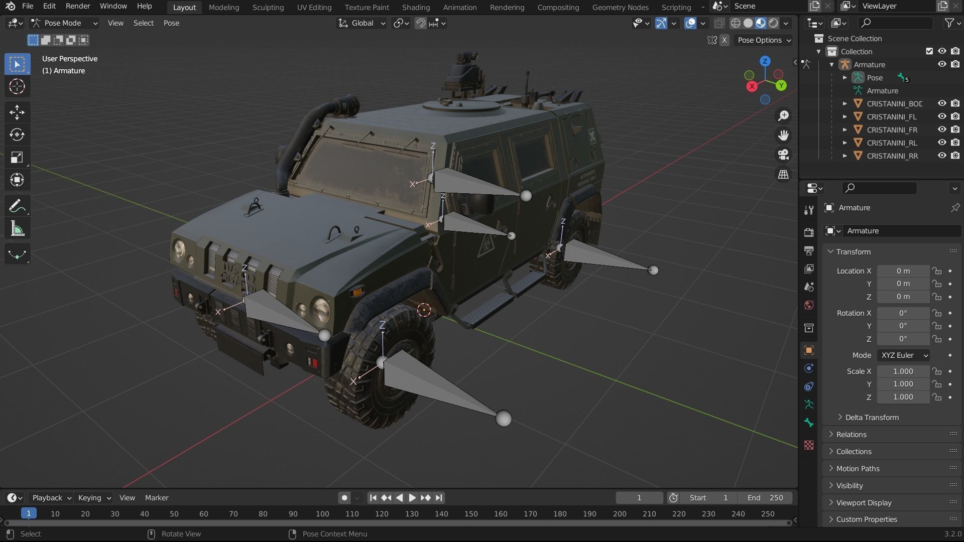 IVECO CRISTANINI 4X4 Low-poly 3D model_53