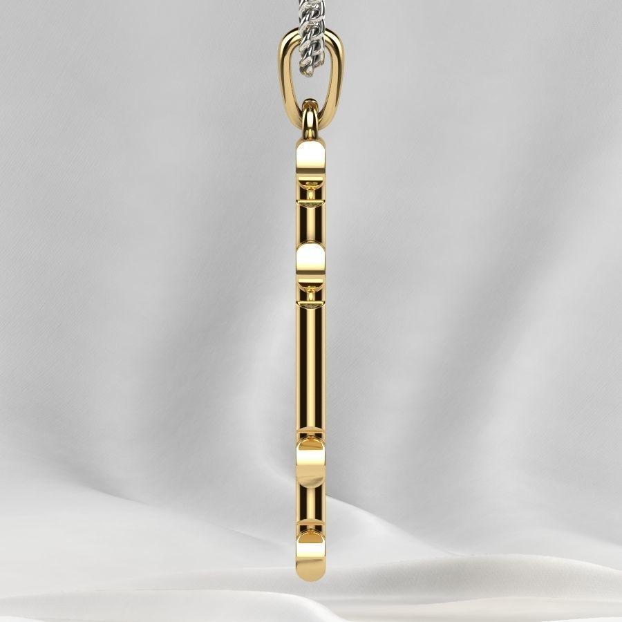 Maltese Cross Gold Pendant 3D print model_19