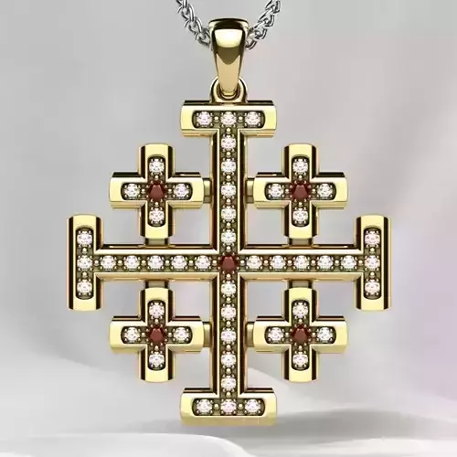 Maltese Cross Gold Pendant 3D print model