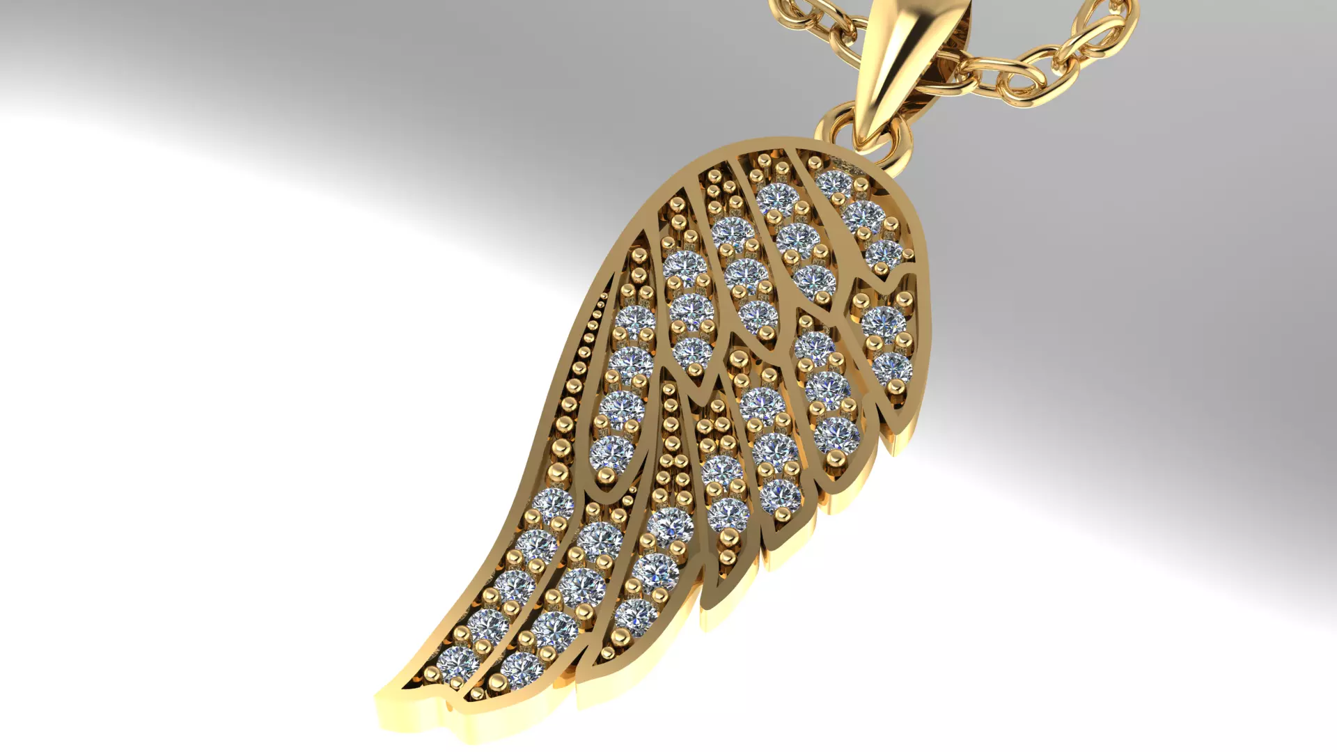 Angel wing necklace Free 3D model
