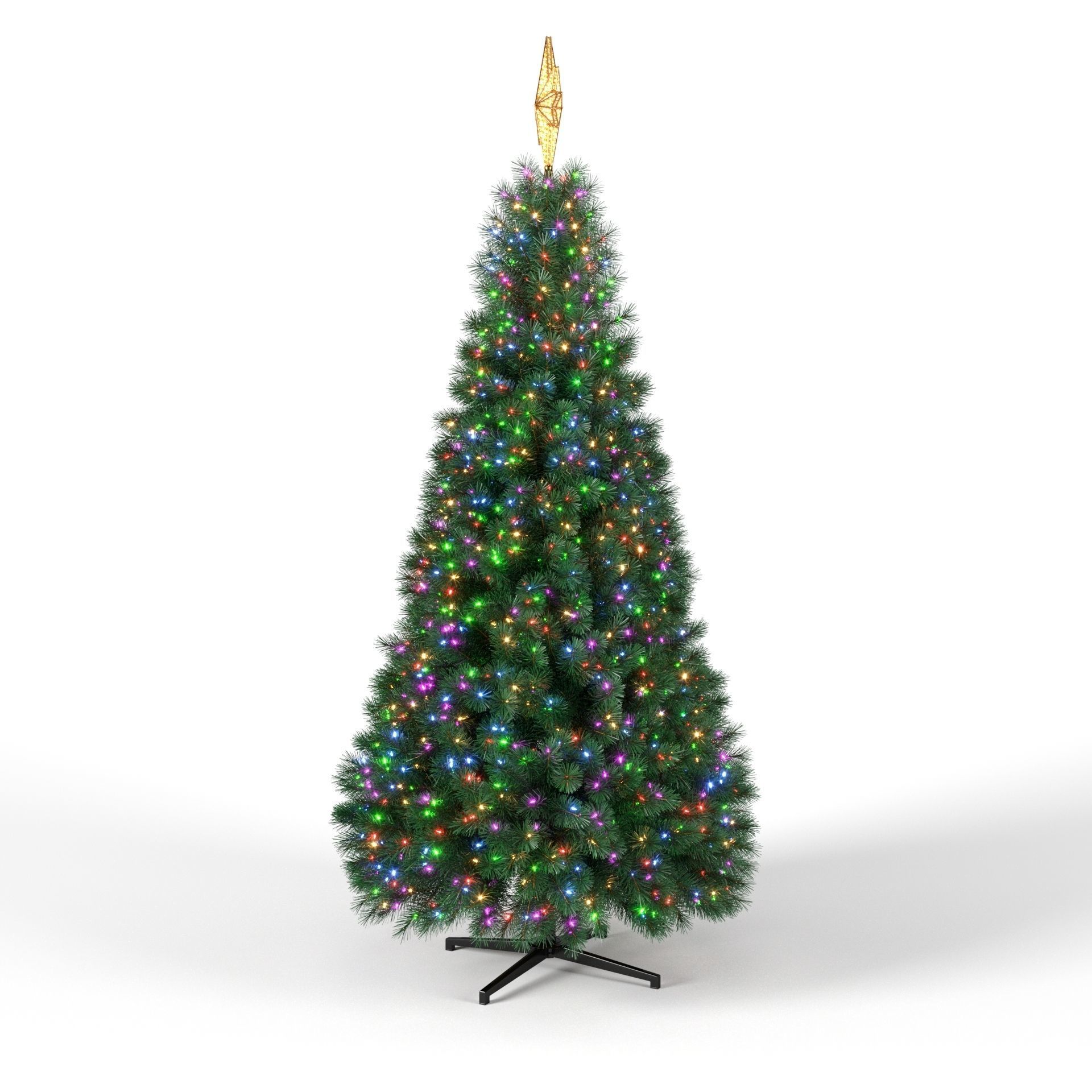 Christmas Tree 9 feet With Multicolor Lights 3D model_5