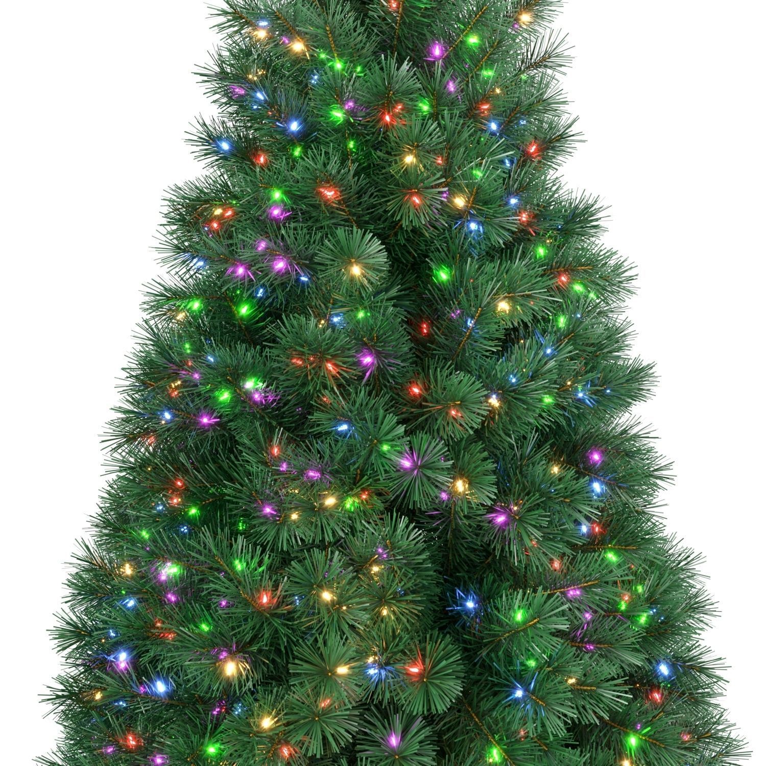 Christmas Tree 9 feet With Multicolor Lights 3D model_1