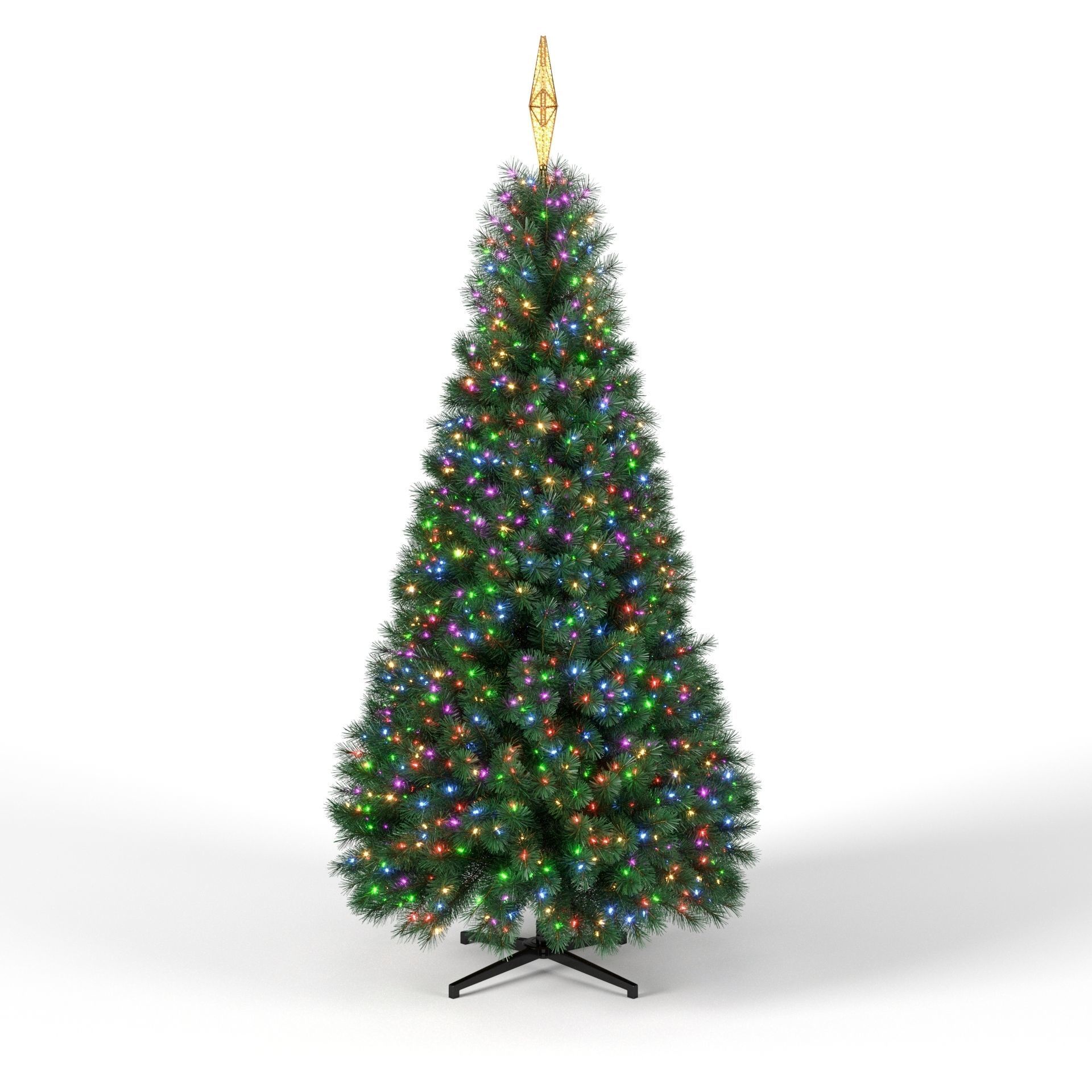 Christmas Tree 9 feet With Multicolor Lights 3D model_4