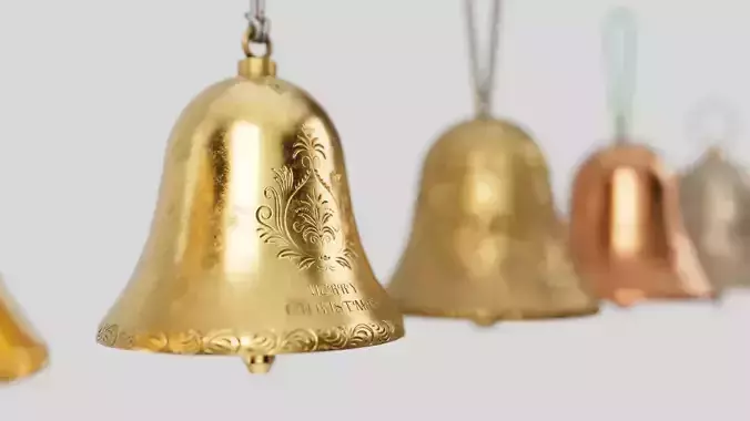 Christmas bell builder with 14 mesh 4 skin and 3 colors  3D model