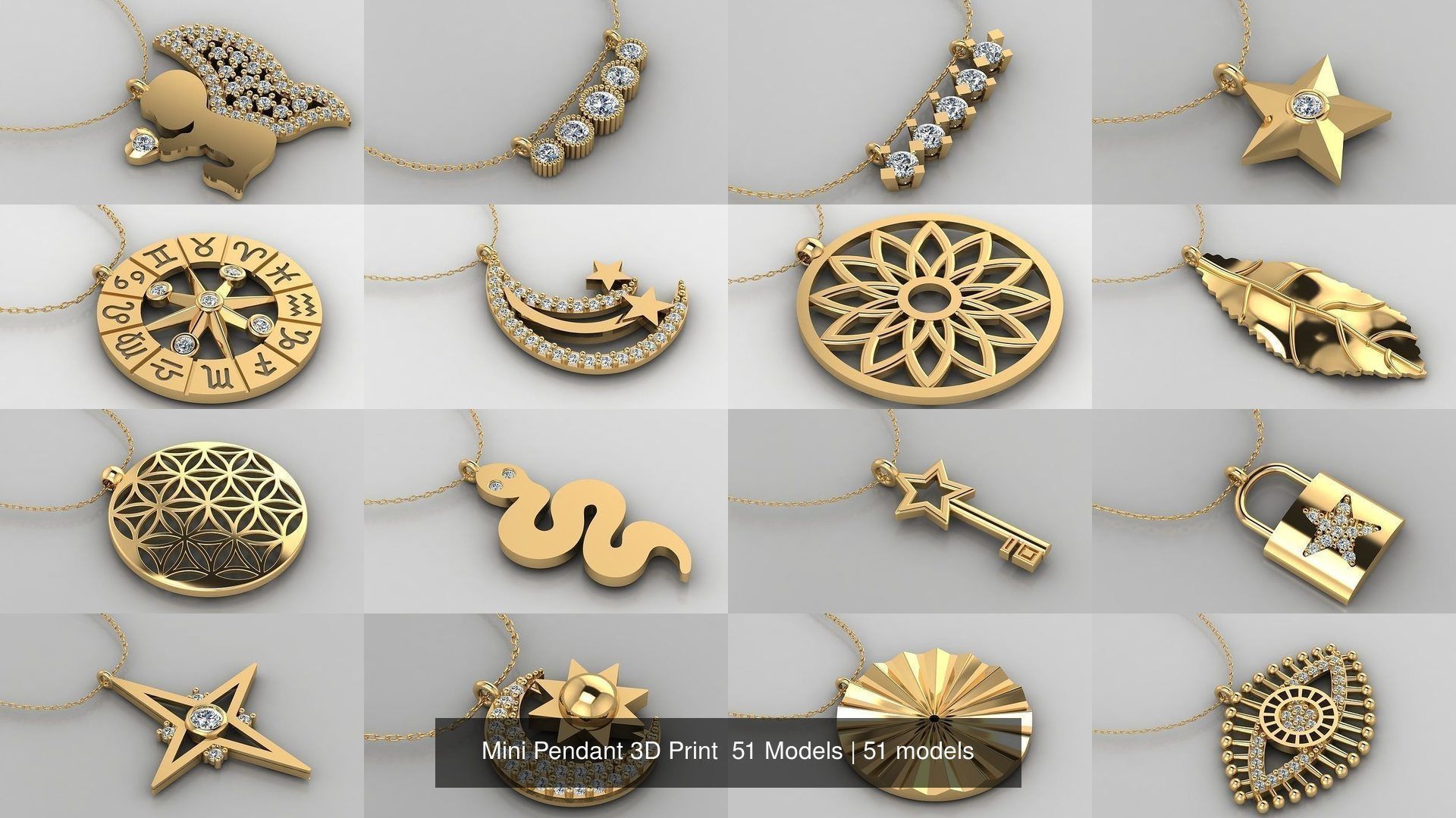 Mini Pendant 3D Print  51 Models 3D Model Collection_4