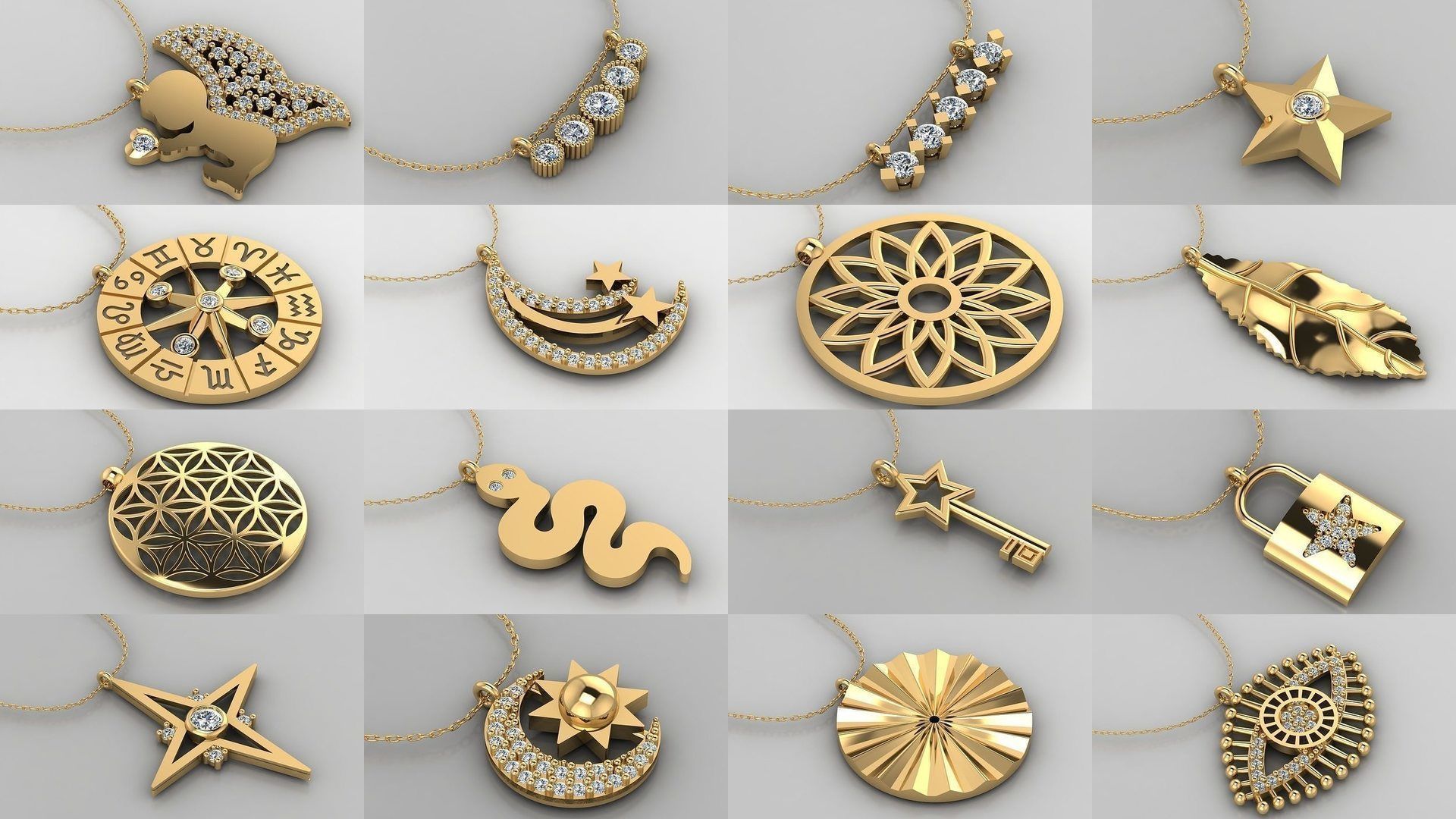 Mini Pendant 3D Print  51 Models 3D Model Collection_3