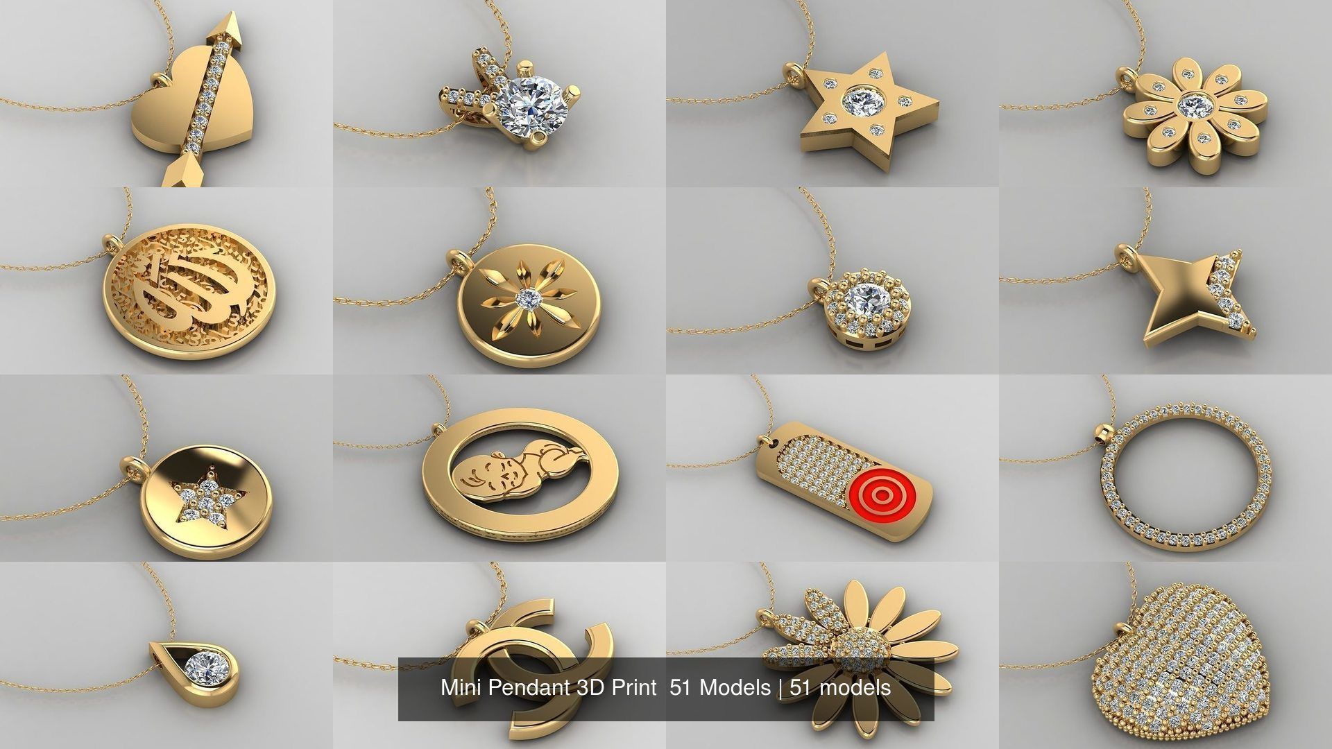 Mini Pendant 3D Print  51 Models 3D Model Collection_2