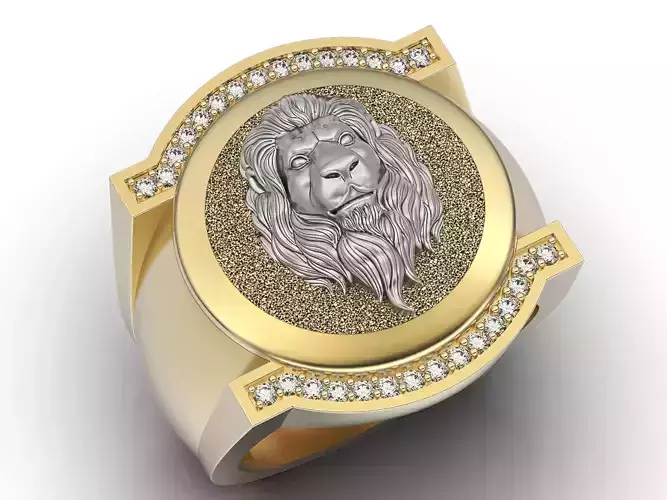 Lion man ring Sculpture jewelry gold Silver