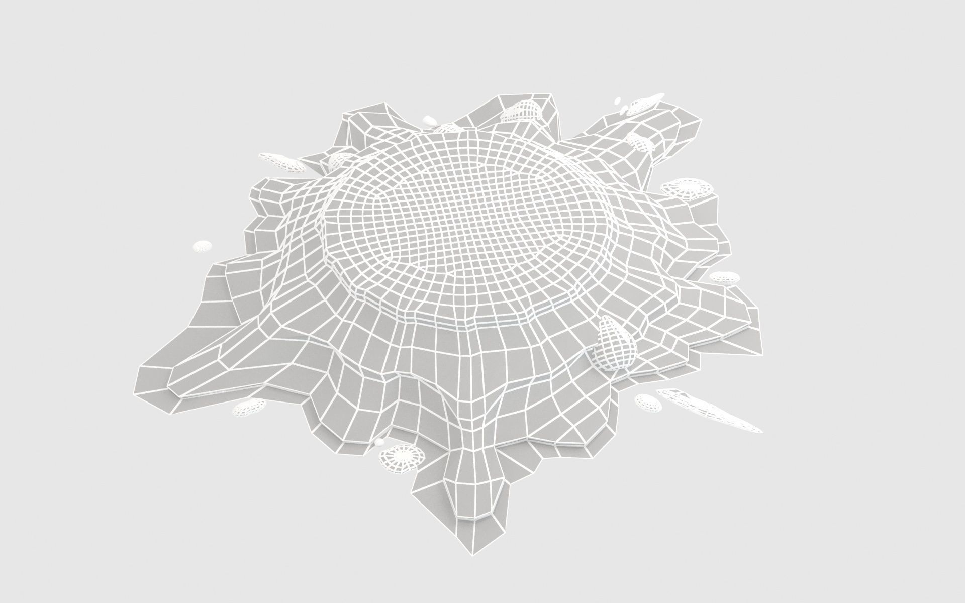 Broken stawberry cake 3D model_27