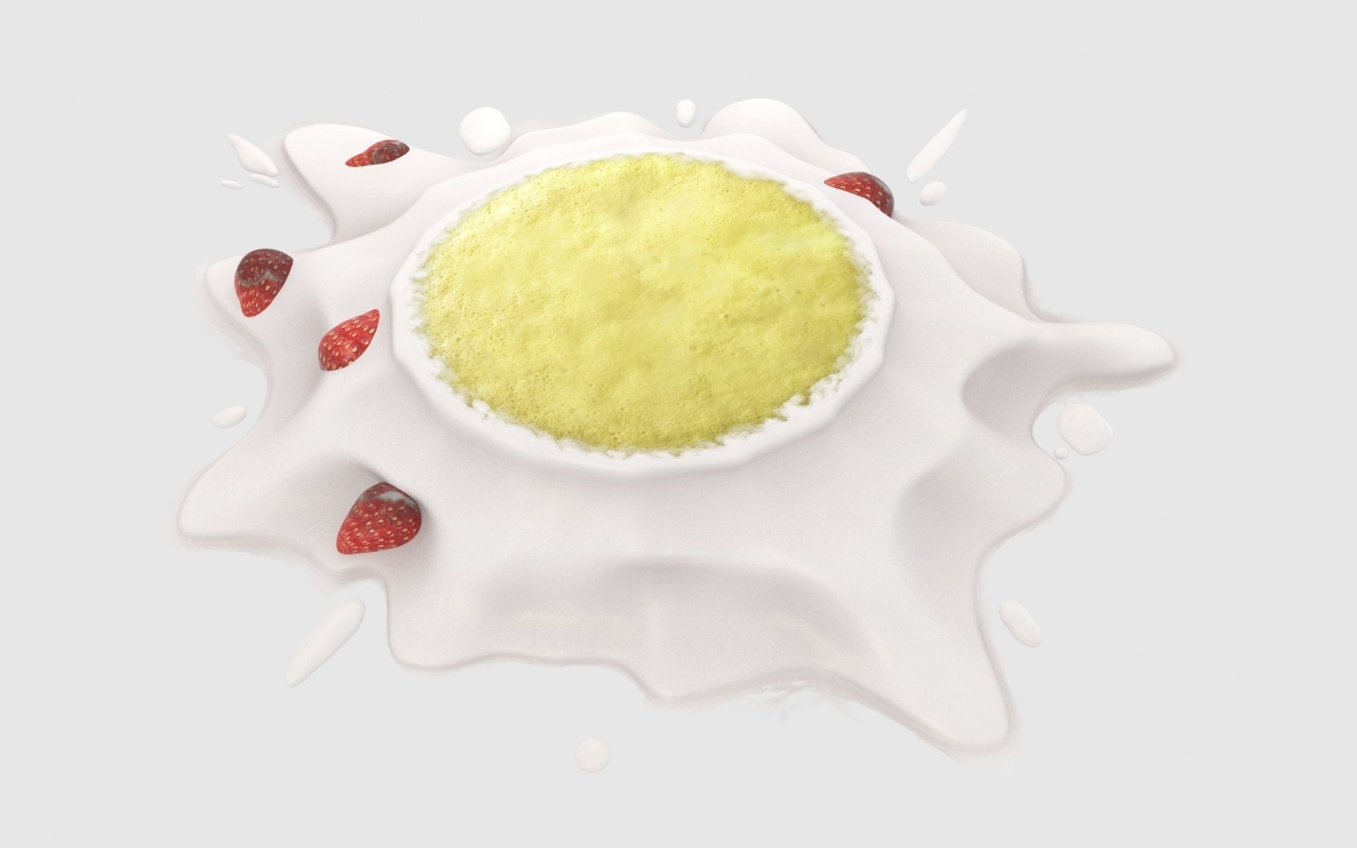 Broken stawberry cake 3D model_11