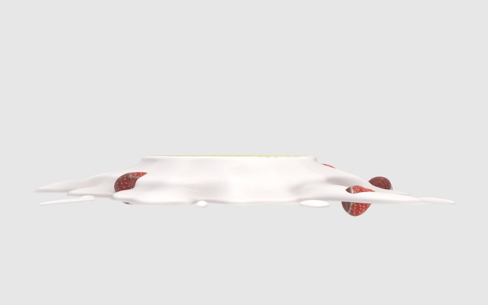 Broken stawberry cake 3D model_8