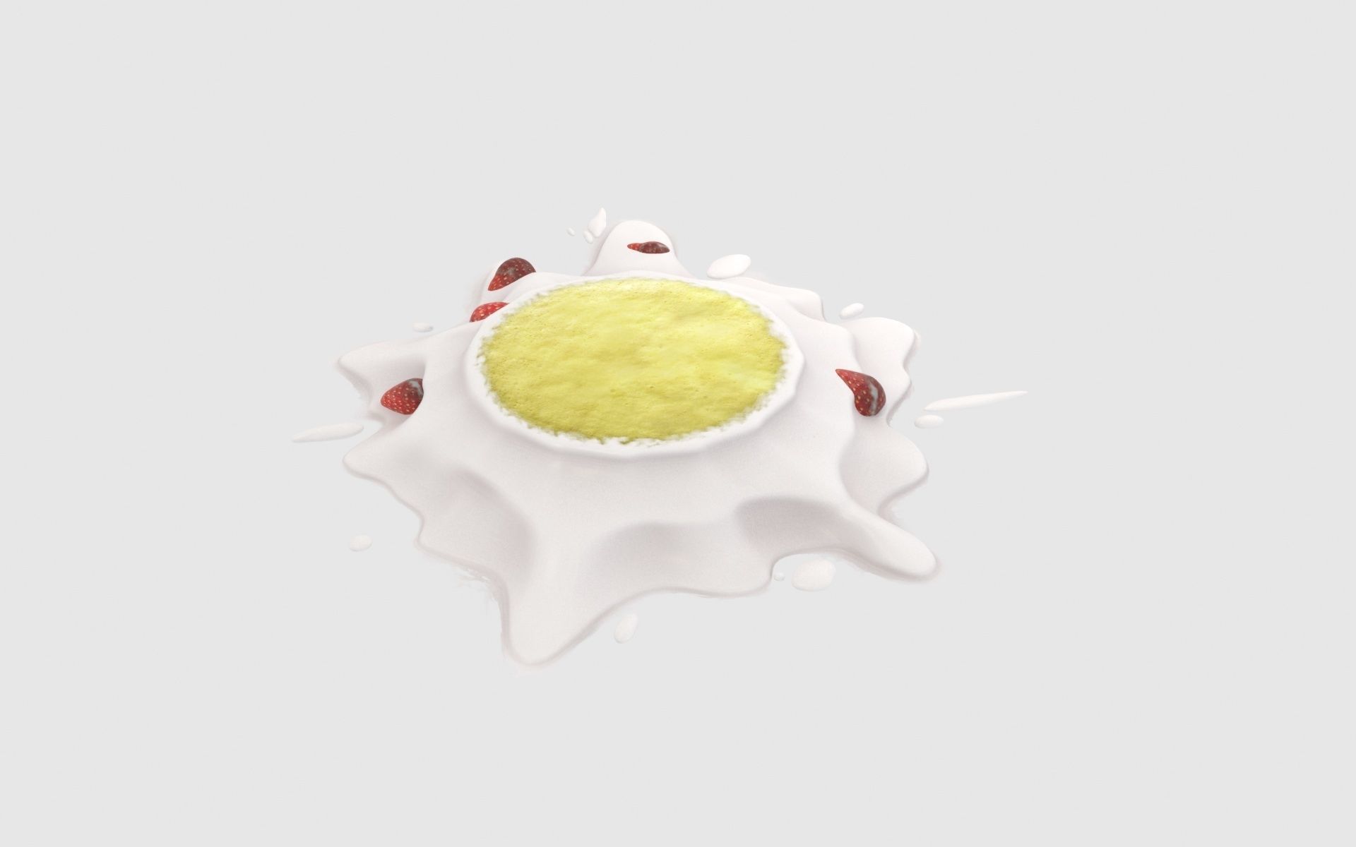 Broken stawberry cake 3D model_6