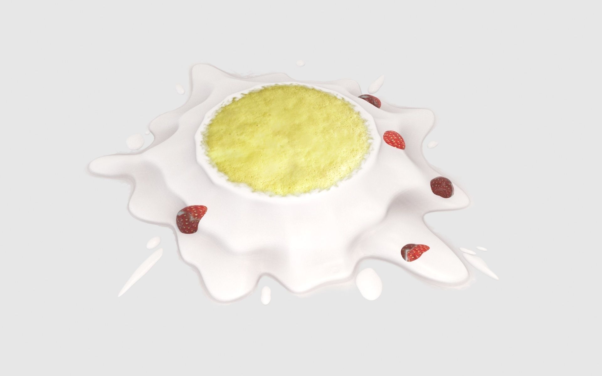 Broken stawberry cake 3D model_13