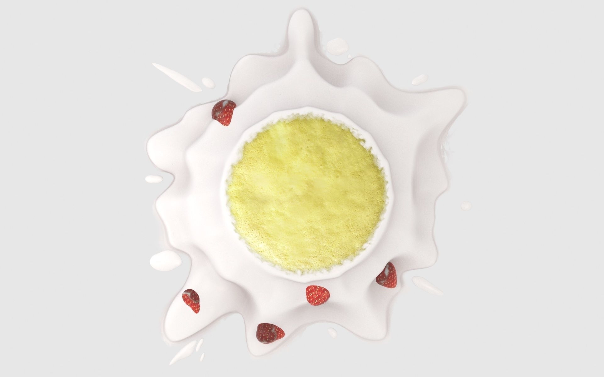 Broken stawberry cake 3D model_2