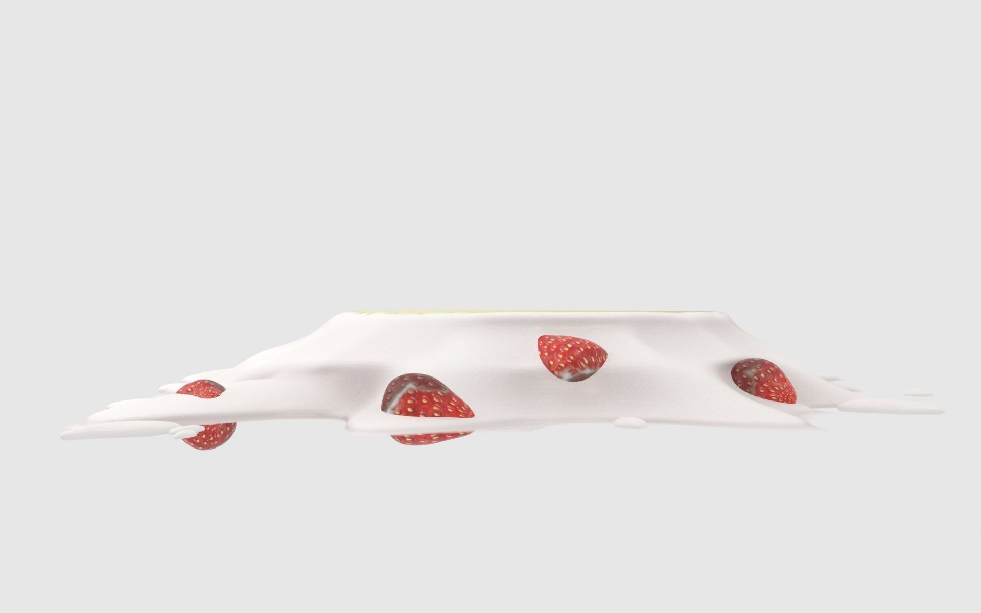 Broken stawberry cake 3D model_7