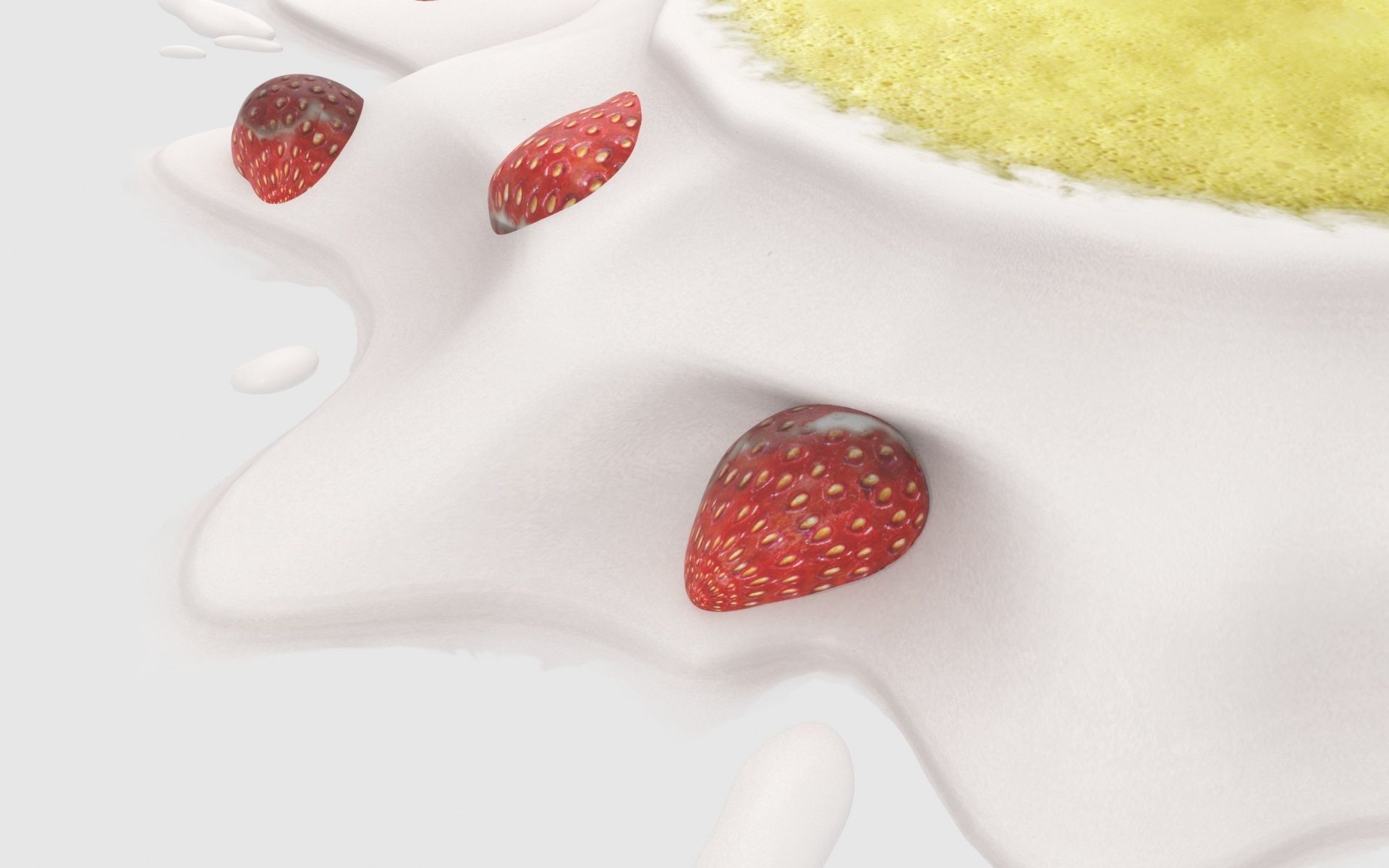 Broken stawberry cake 3D model_17