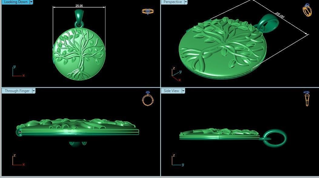 life tree pendant 3D print model_3