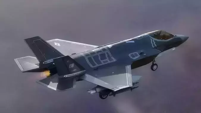 F35A Lightning II - Fully Rigged - with high resolution cocpit Low-poly 3D model