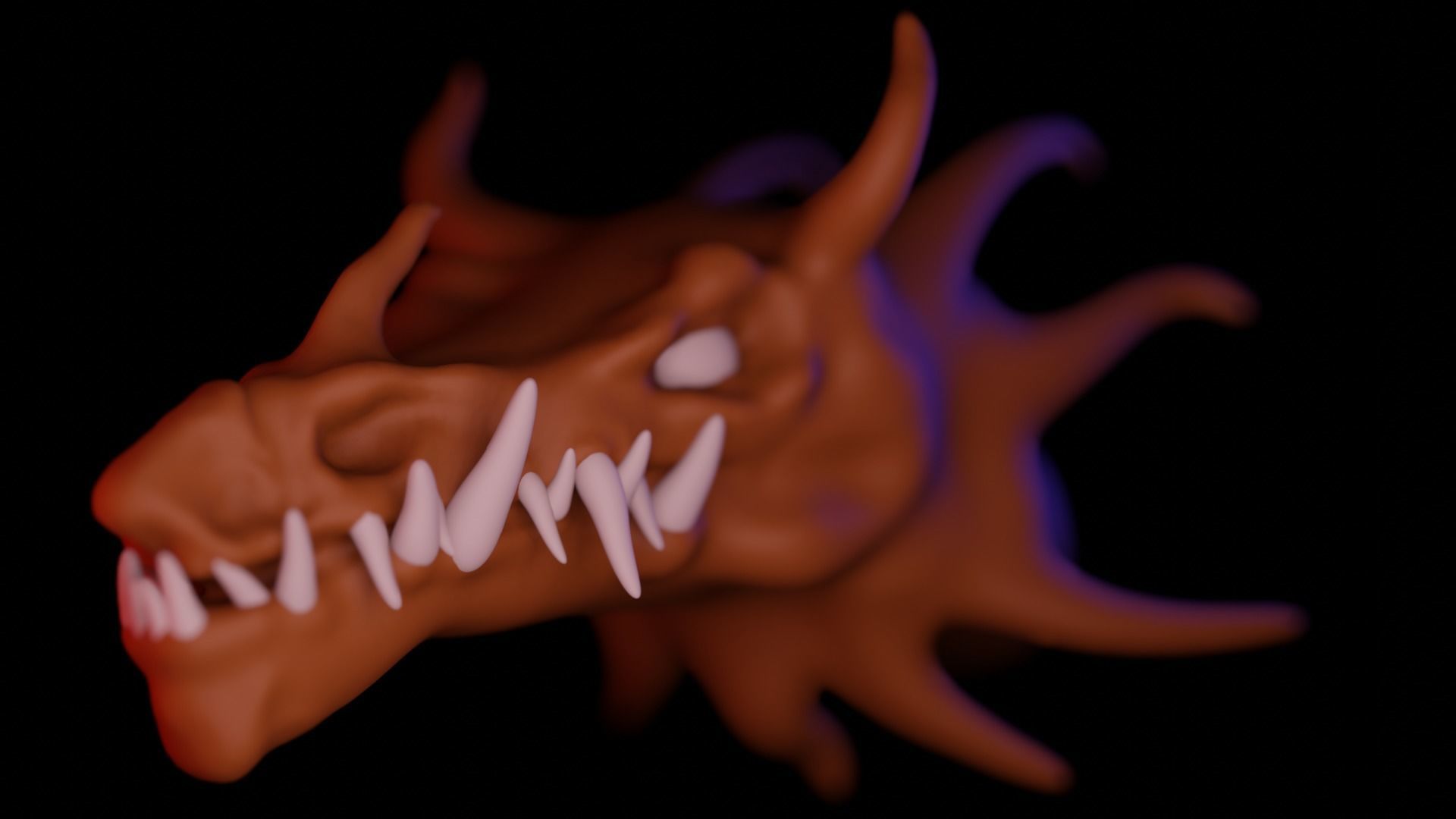 Dragon 3D Model head of Low-poly 3D model_1