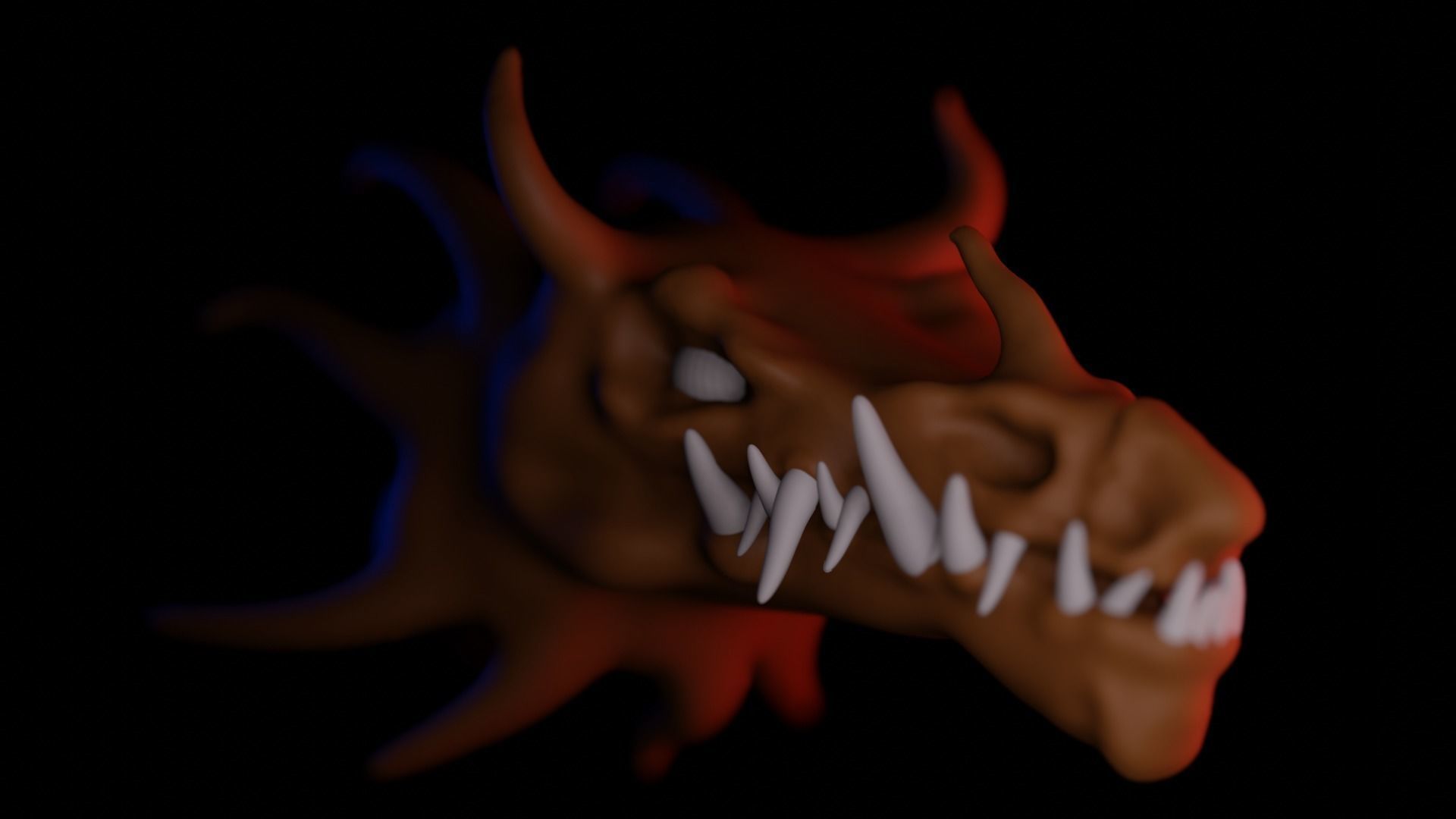 Dragon 3D Model head of Low-poly 3D model_2
