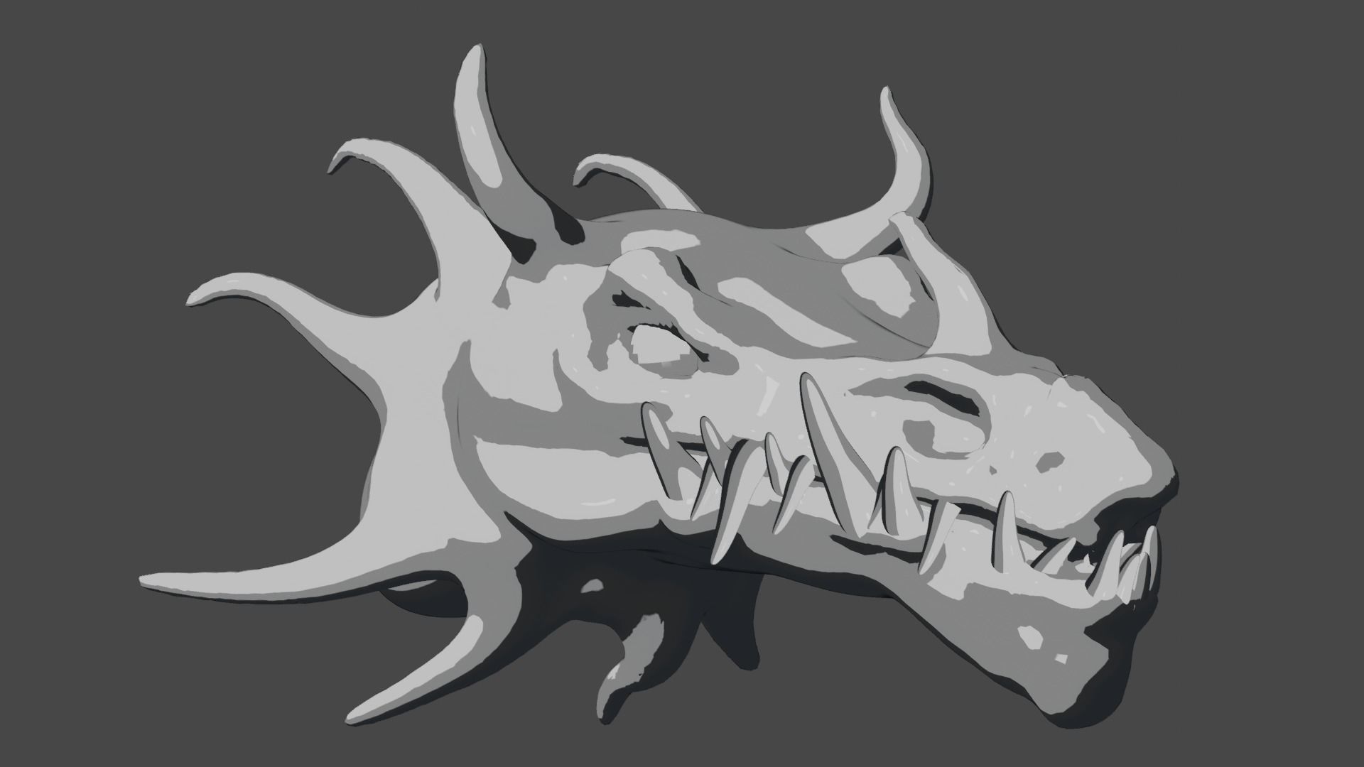 Dragon 3D Model head of Low-poly 3D model_11