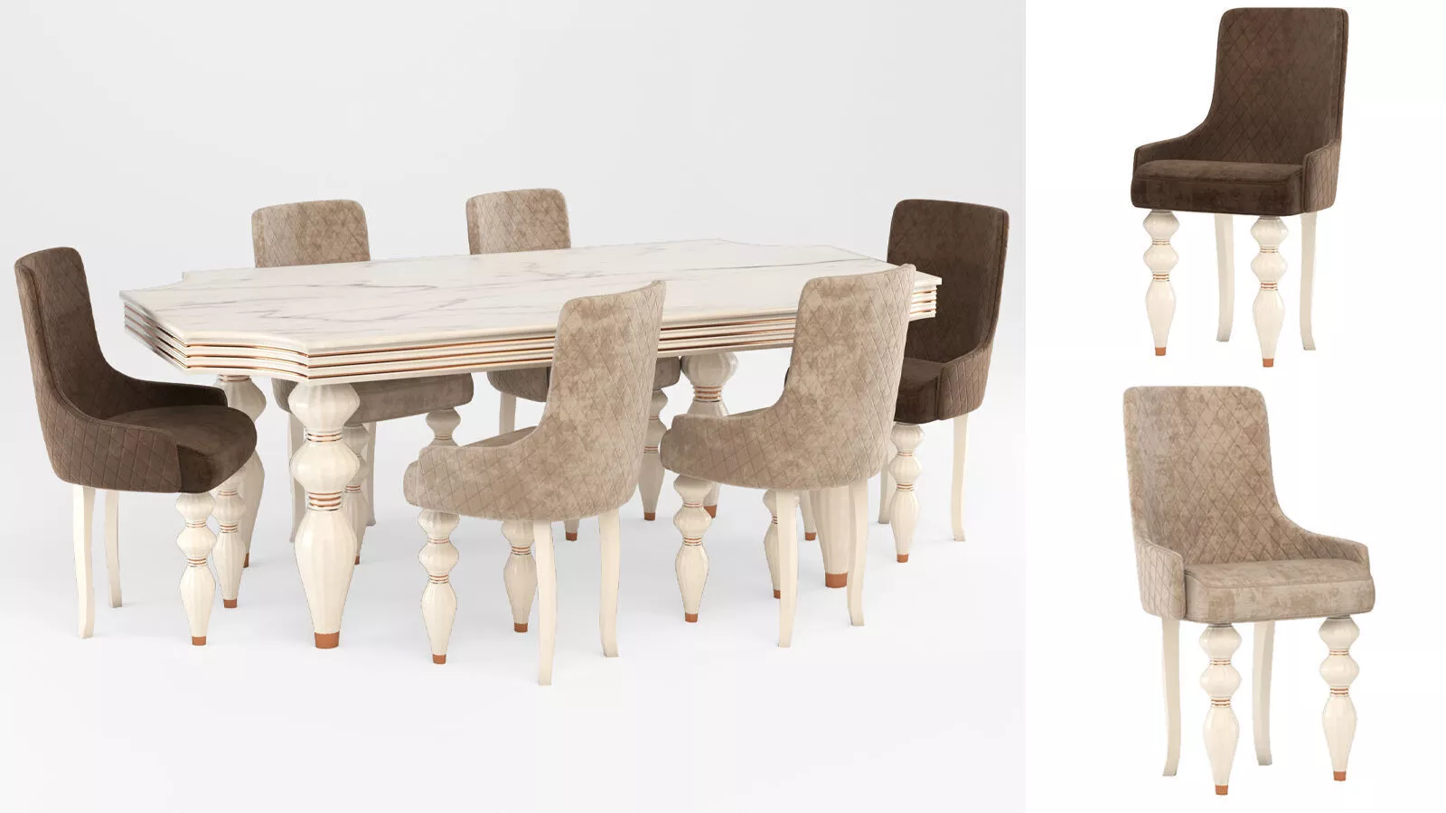 Brabbu chair with table Low-poly 3D model
