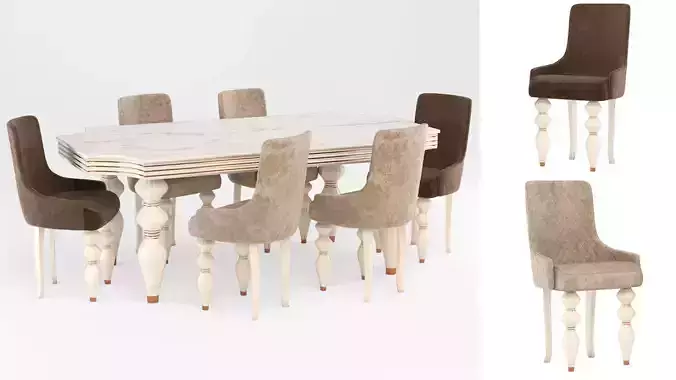 Brabbu chair with table Low-poly 3D model