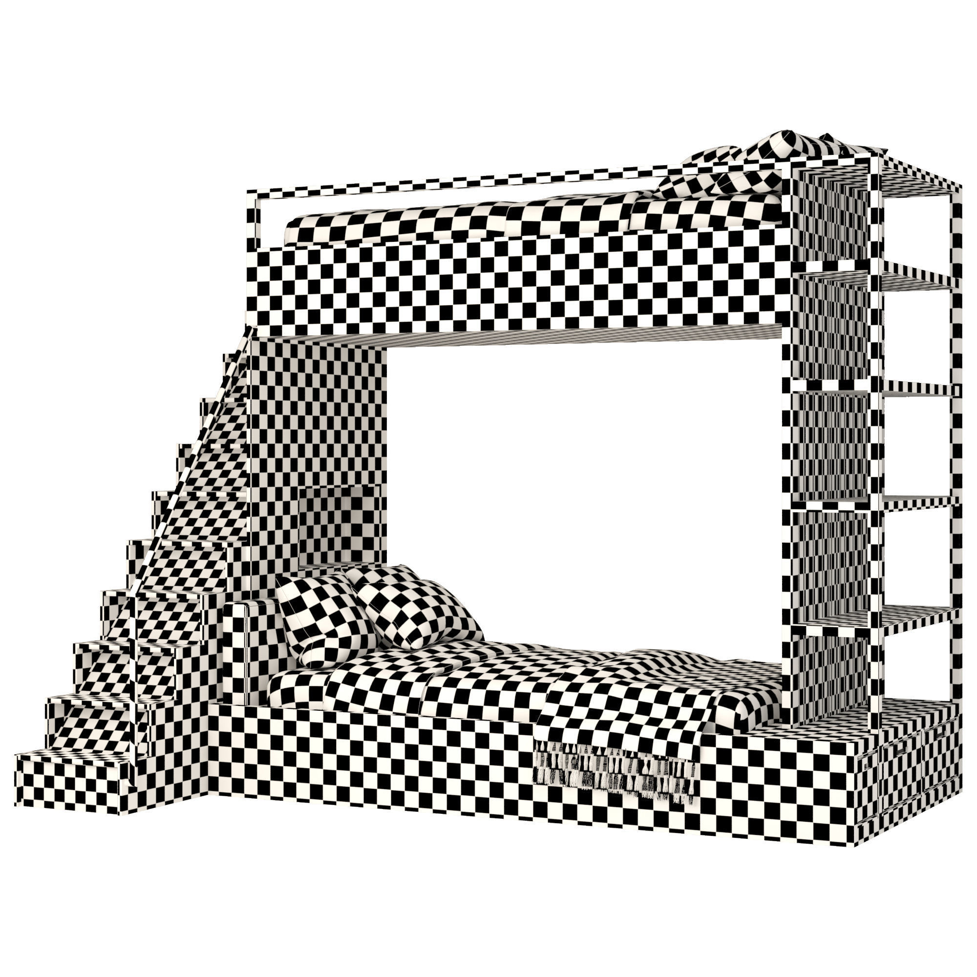 IKEA BUNK BED Low-poly 3D model_4