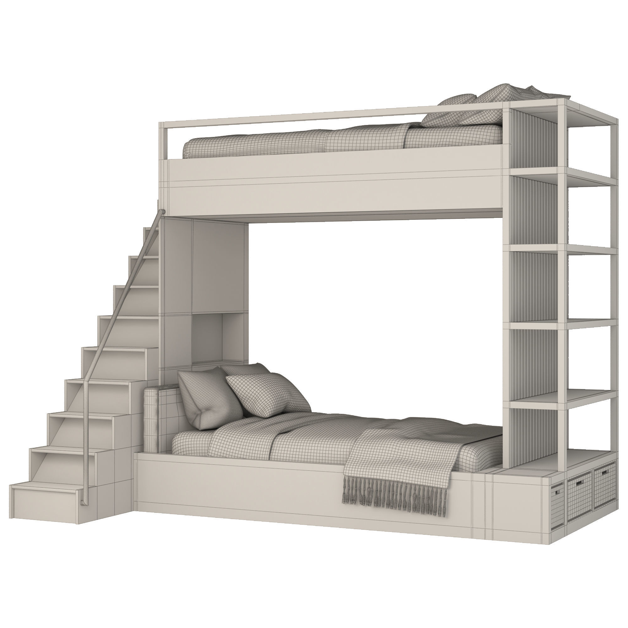 IKEA BUNK BED Low-poly 3D model_5