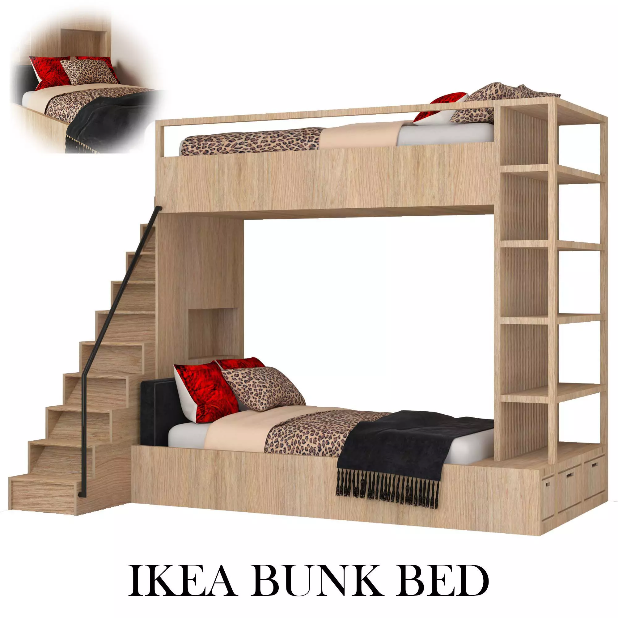 IKEA BUNK BED Low-poly 3D model_0