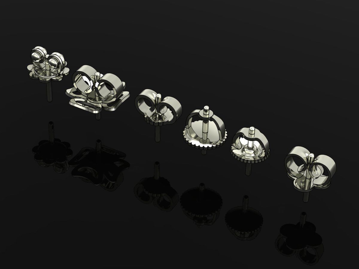 lock for stud earrings 3D print model_1
