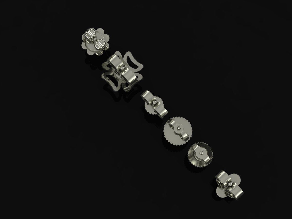 lock for stud earrings 3D print model_3