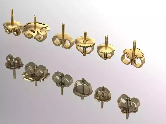 lock for stud earrings 3D print model